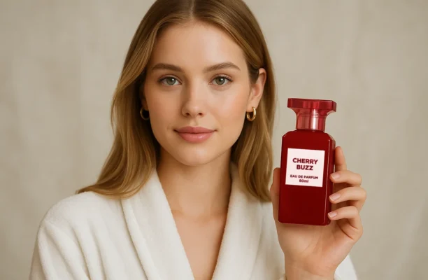 Moteris ir Fragrance World Cherry Buzz kvepalai