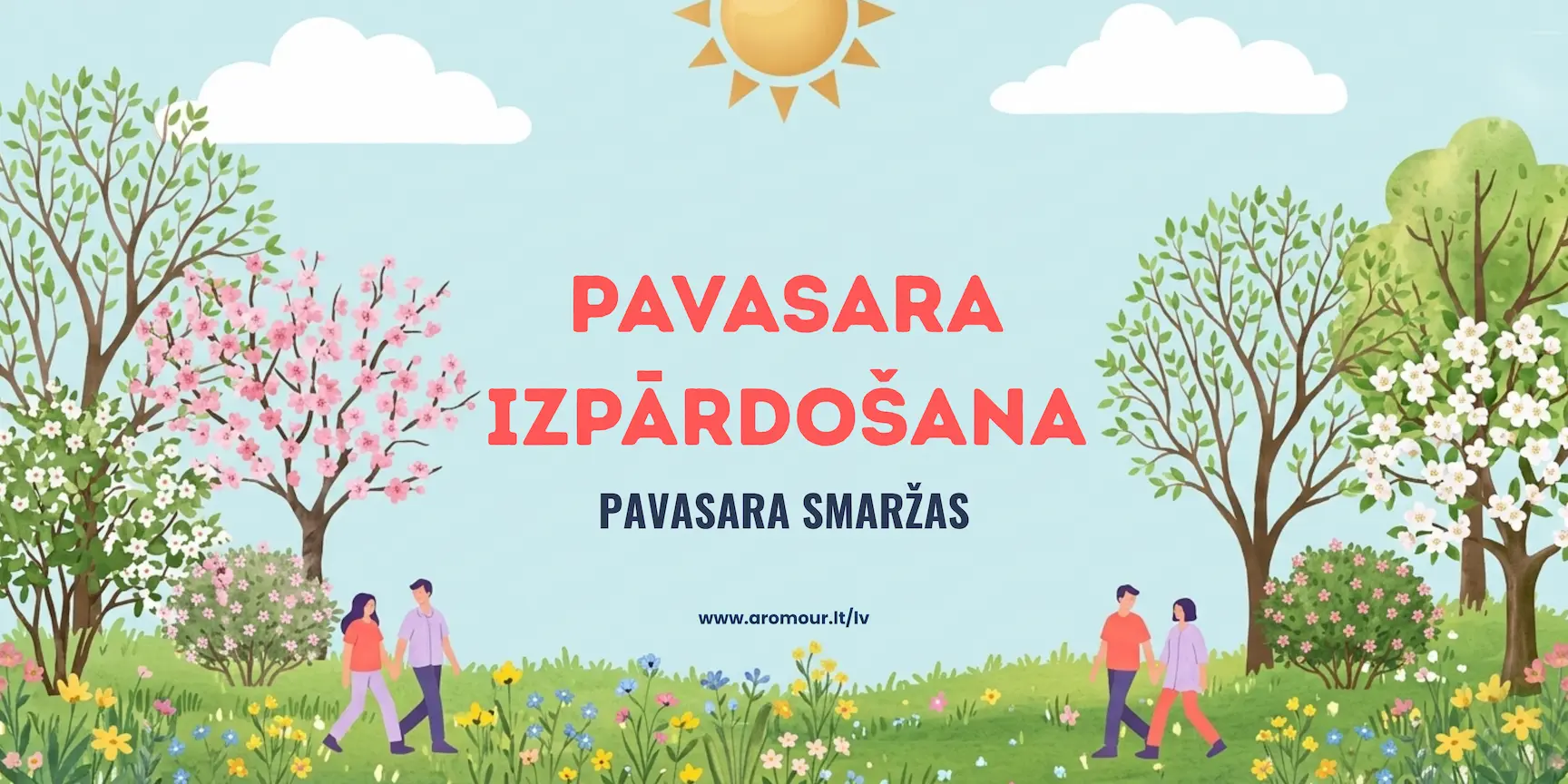 Aromour pavasaraizpārdošanas baneris